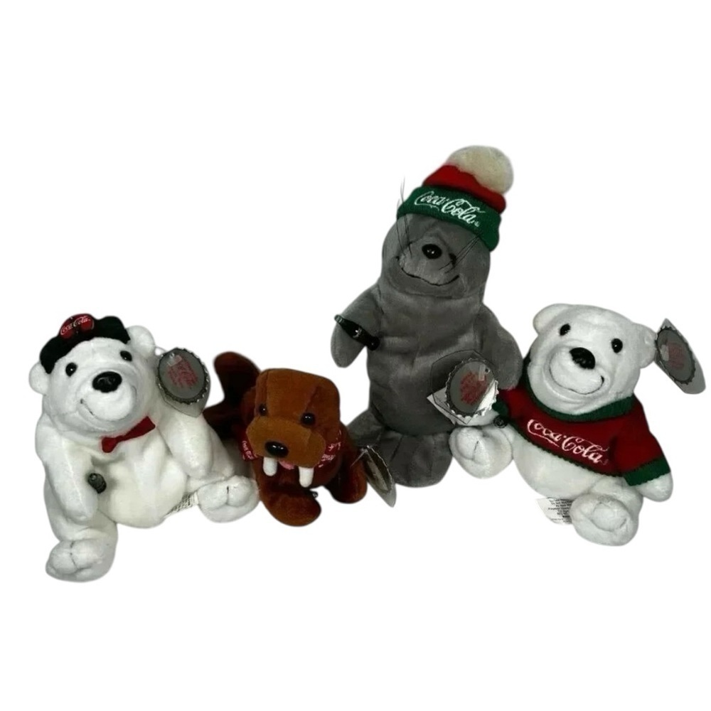 Coca Cola Bean Bag Plush Bears Seal Walrus Collectibles Stuffed Animals